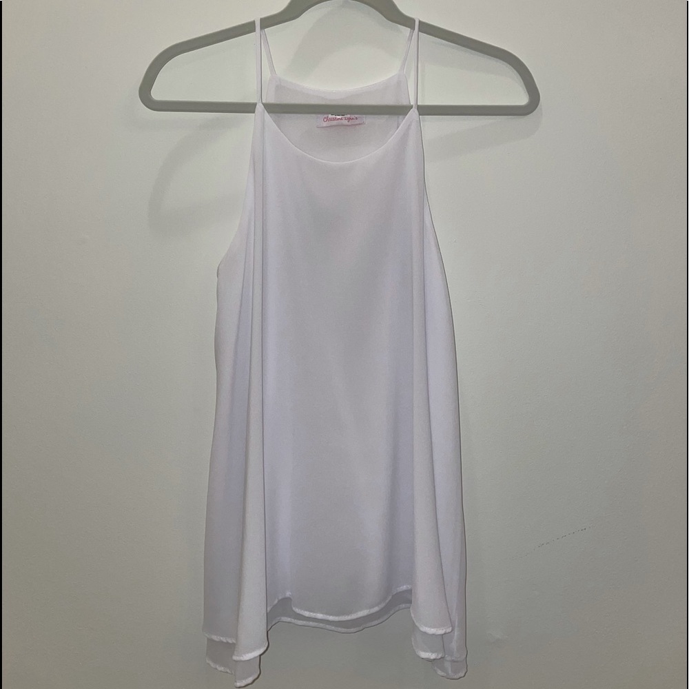 White high neck top